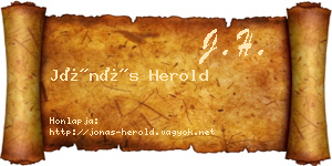 Jónás Herold névjegykártya
