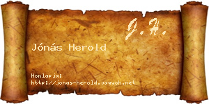 Jónás Herold névjegykártya